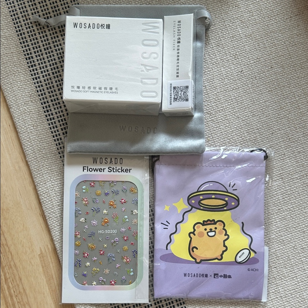 Wosado - Magnetic Eyelashes - #14 FROST BLACK - Sticker and Pouch Set